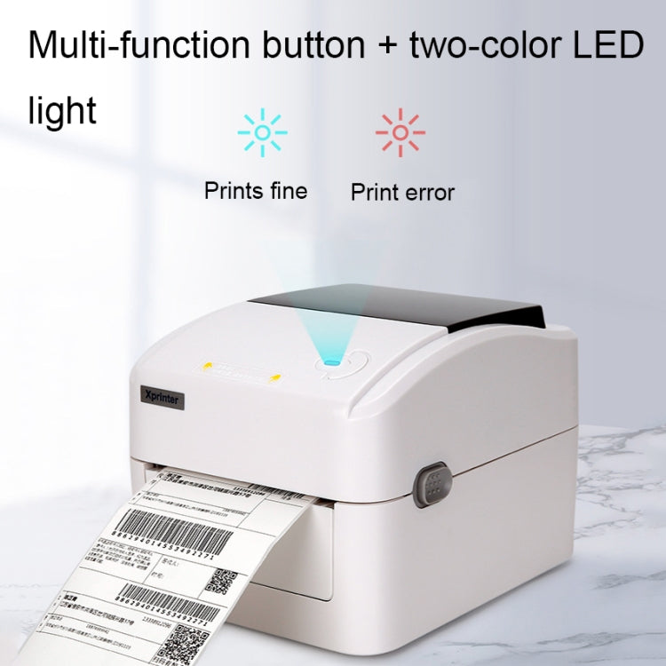 Xprinter XP-420B 108mm Express Order Printer Thermal Label Printer, Style:USB+LAN Port(US Plug)