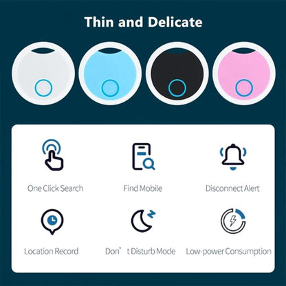 2 PCS S8 Round Bluetooth Anti-Lost Device Key Luggage Tracking Device Two-Way Alarm(Black) - Anti-lost Alarm by PMC Jewellery | Online Shopping South Africa | PMC Jewellery | Buy Now Pay Later Mobicred
