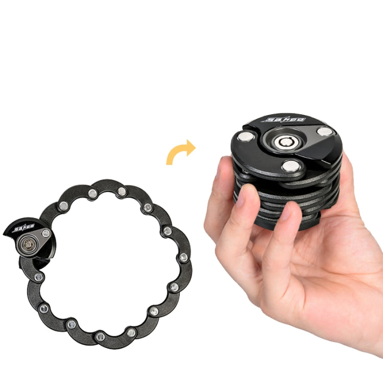 SAHOO Bicycle Anti-Theft Lock Mountain Bike Fixed Folding Lock Chain Lock Creative Hamburger Lock(Black) - free shipping - PMC Jewellery - Order now!