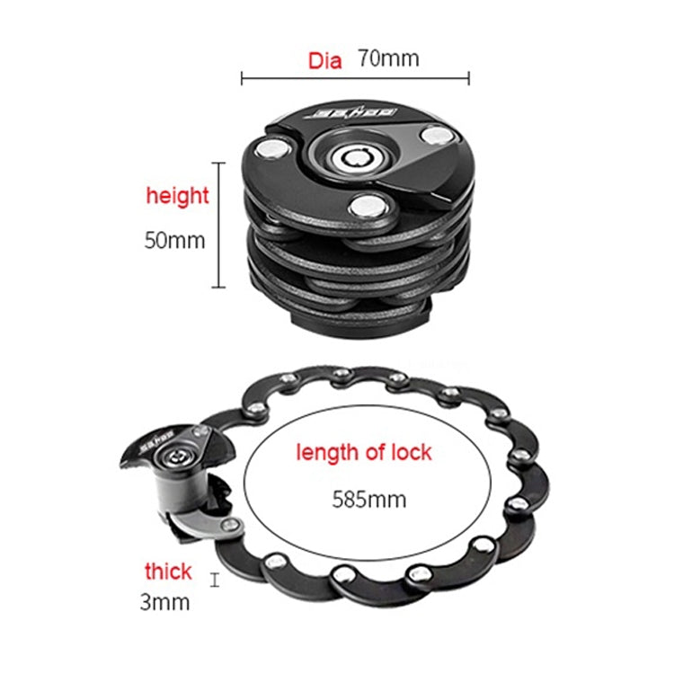 SAHOO Bicycle Anti-Theft Lock Mountain Bike Fixed Folding Lock Chain Lock Creative Hamburger Lock(Black) - free shipping - PMC Jewellery - Order now!