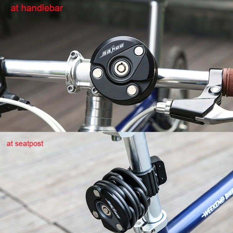 SAHOO Bicycle Anti-Theft Lock Mountain Bike Fixed Folding Lock Chain Lock Creative Hamburger Lock(Black) - free shipping - PMC Jewellery - Order now!