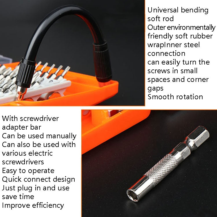 Obadun 9800 58 in 1 Screwdriver Set Manual CRV Batch Mobile Phone Disassembly Glasses Repair Tool(Orange)