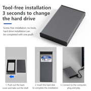 Blueendless 2.5 inch Mobile Hard Disk Box SATA Serial Port USB3.0 Free Tool SSD, Style: MR23F -A Port