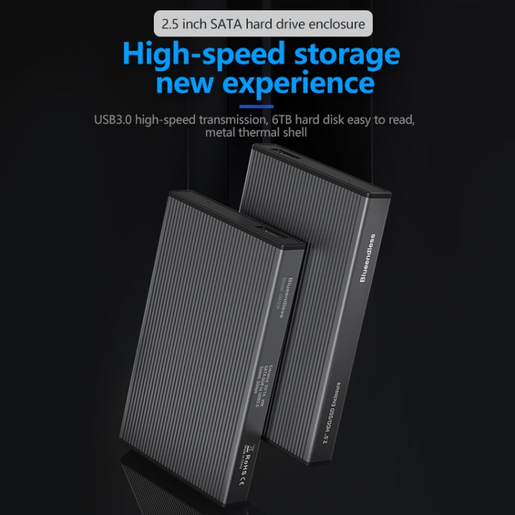 Blueendless 2.5 inch Mobile Hard Disk Box SATA Serial Port USB3.0 Free Tool SSD, Style: MR23F-C Port