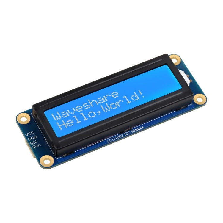 Waveshare 23991 LCD1602 I2C Module, White with Blue Background, 16x2 Characters, 3.3V/5V - free shipping - PMC TechLife - Order now!
