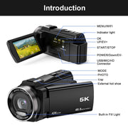 HDV265K 5K 30FPS 3.0-Inch HD Digital 3X Optical Zoom Outdoor Sports DV Camera UK Plug(Black)
