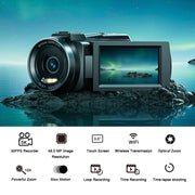 HDV265K 5K 30FPS 3.0-Inch HD Digital 3X Optical Zoom Outdoor Sports DV Camera UK Plug(Black)