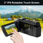 HDV265K 5K 30FPS 3.0-Inch HD Digital 3X Optical Zoom Outdoor Sports DV Camera UK Plug(Black)