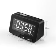 K5 Wireless Bluetooth Speaker Desktop Alarm Clock Radio, Specification: UK Plug(Black)