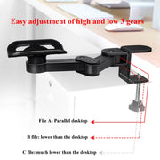 Vaydeer TJ2011 Computer Hand Bracket Mouse Pad Metal Lazy Arm Support Cantilever Wrist Pad(Black)