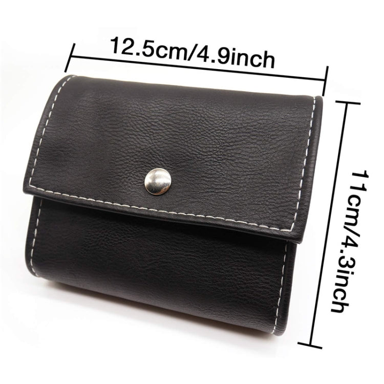 Notebook-Style 28-Compartment Portable Pill Box&Leather Bag(Black)