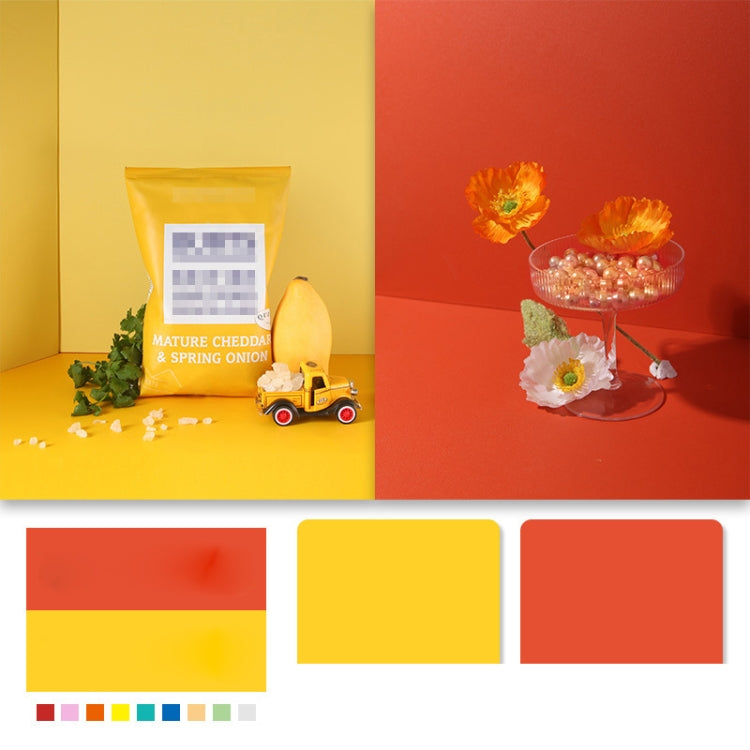 60 X 60cm Non-Reflective Matte PVC Board Double-Sided Solid Color Photo Background Board Filming Photography Props(Orange + Yellow) - free shipping - PMC Jewellery - Order now!