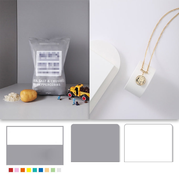 60 X 60cm Non-Reflective Matte PVC Board Double-Sided Solid Color Photo Background Board Filming Photography Props(White + Gray) - free shipping - PMC TechLife - Order now!
