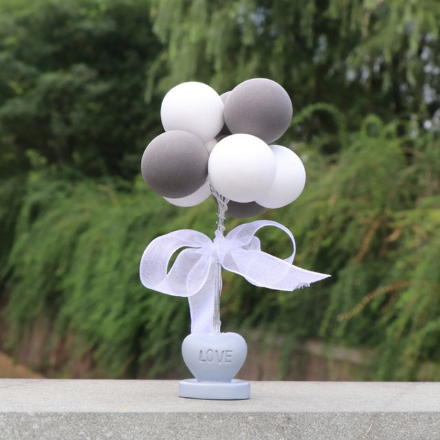 6 PCS Car Ornaments Love Balloon Personality Macaron Color Car Ornament(Gray White)