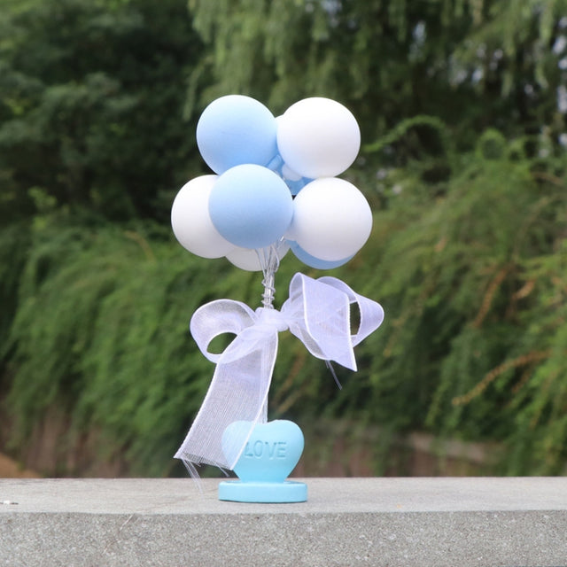 6 PCS Car Ornaments Love Balloon Personality Macaron Color Car Ornament(Blue White)