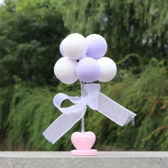6 PCS Car Ornaments Love Balloon Personality Macaron Color Car Ornament(Purple White)