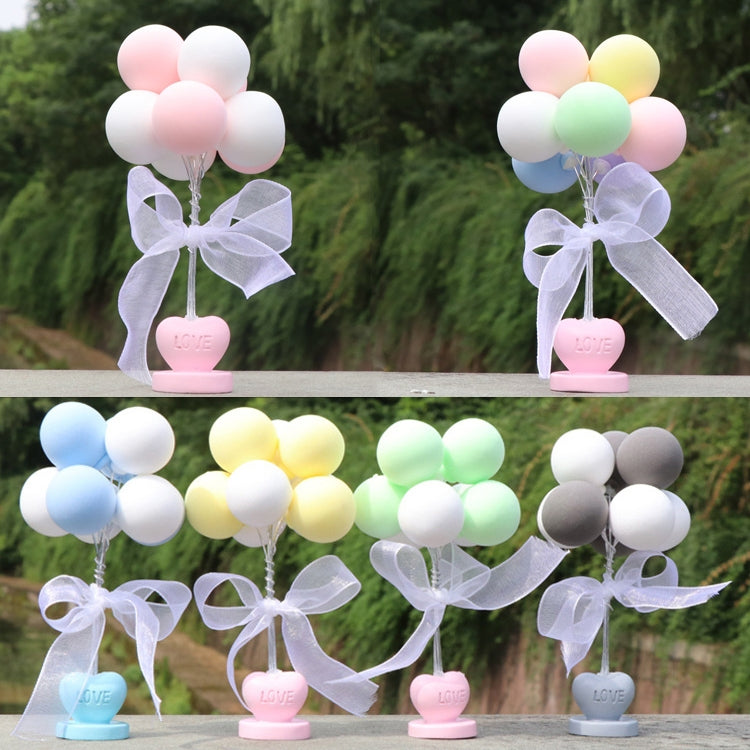 6 PCS Car Ornaments Love Balloon Personality Macaron Color Car Ornament(Gray White)