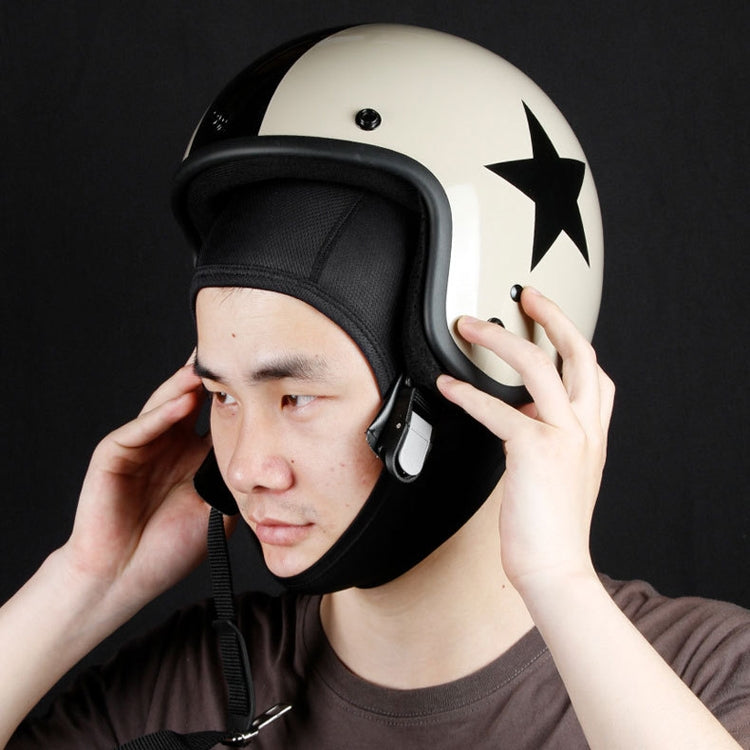 MTTT1040 Motorcycle Helmet Interior Cap Breathable Quick Dry Sunscreen Sweat-Absorbent Sports Head Cover, Size: L(Black)