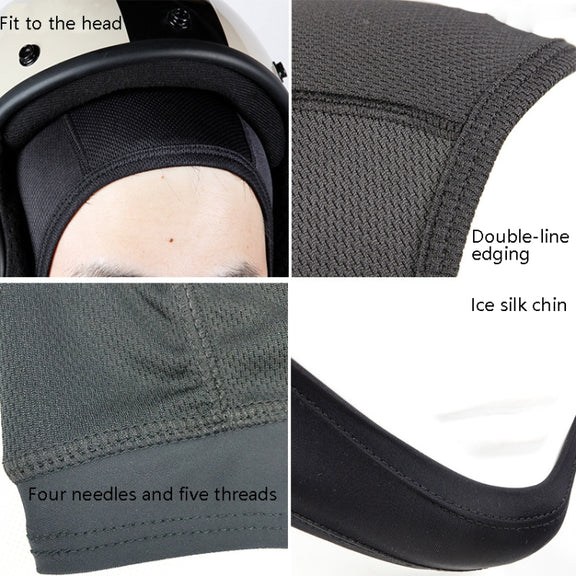 MTTT1040 Motorcycle Helmet Interior Cap Breathable Quick Dry Sunscreen Sweat-Absorbent Sports Head Cover, Size: XL(Black)