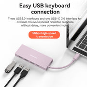Blueendless 4K60Hz + Data Port Type-C Docking Station USB3.0 Splitter, Spec: 7-in-1 Card Reading Blue
