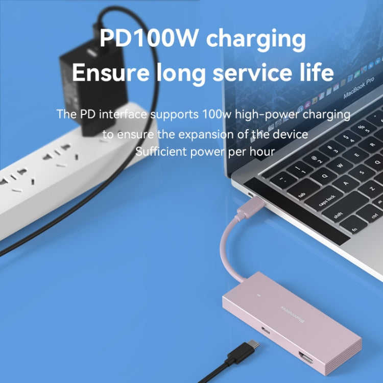 Blueendless 4K60Hz + Data Port Type-C Docking Station USB3.0 Splitter, Spec: 7-in-1 Card Reading Gray