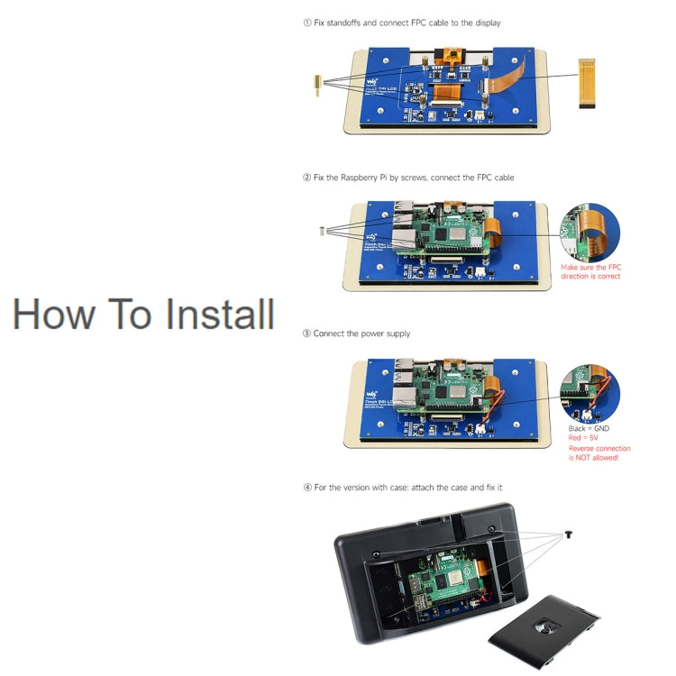 Waveshare 7 inch 800��480 IPS Capacitive Touch Display, DSI Interface, 5-Point Touch without Case