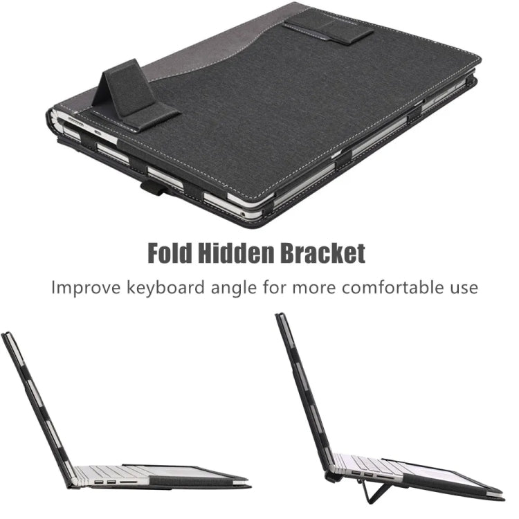 For Samsung Galaxy Book 2 Pro 13.3 Inch Leather Laptop Anti-Fall Protective Case With Stand(Wine Red)