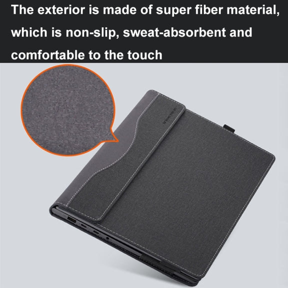 For Samsung Galaxy Book 2 Pro 13.3 Inch Leather Laptop Anti-Fall Protective Case With Stand(Wine Red)