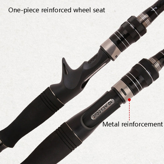 Carbon Telescopic Luya Rod Short Section Fishing Throwing Rod, Length: 2.1m(Curved Handle)
