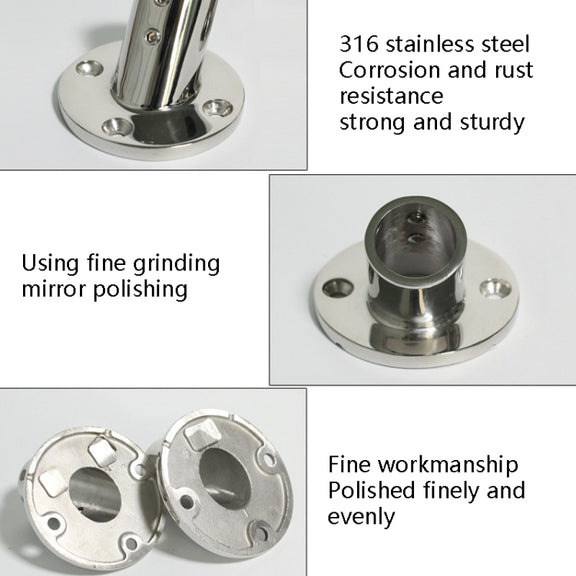 60 Degree Round Pipe Seat 316 Stainless Steel Corrosion-Resistant Marine Tube Seat, Specification: 25mm 1 inch