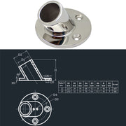 60 Degree Round Pipe Seat 316 Stainless Steel Corrosion-Resistant Marine Tube Seat, Specification: 25mm 1 inch