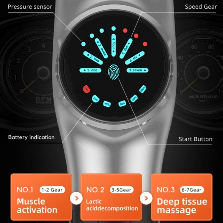 Y8-1 Fitness Massage Fascia Muscle Vibration Massager, Specification: Bright Gray(UK Plug) - free shipping - PMC TechLife - Order now!