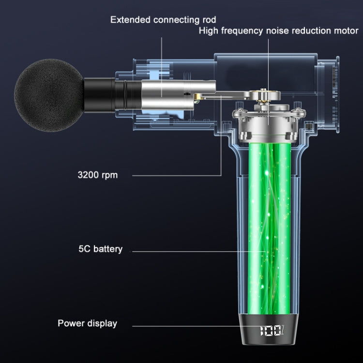 Y10 Fitness Massage Fascia Muscle Vibration Massager, Specification: 30 Gears Silver(EU Plug)