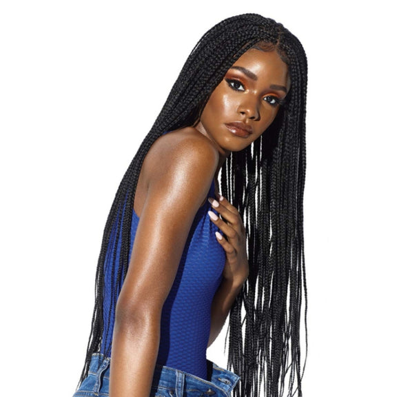 B1104 Long Hair Stretch Mesh Chemical Fiber Headgear Braid Wig(Black)