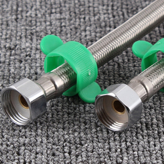 40cm Steel Hat 304 Stainless Steel Metal Knitting Hose Toilet Water Heater Hot And Cold Water High Pressure Pipe 4/8 Inch DN15 Connecting Pipe