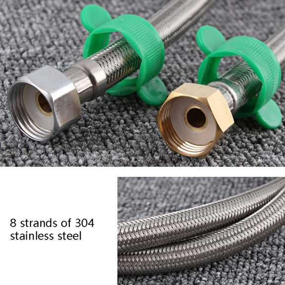 70cm Copper Hat 304 Stainless Steel Metal Knitting Hose Toilet Water Heater Hot And Cold Water High Pressure Pipe 4/8 Inch DN15 Connecting Pipe