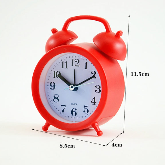2 PCS Student Bed Small Alarm Clock Desk Alarm Clock(Beige)