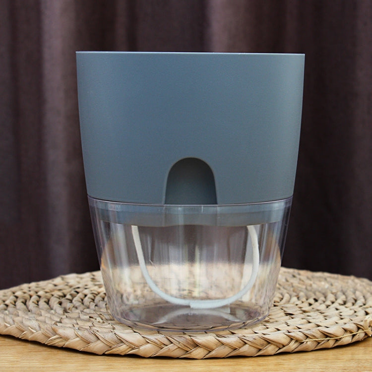 Transparent Plastic Double-Layer Water Storage Automatic Water-Absorbing Flowerpot, Size: A703 Caliber 8.2cm(Gray Transparent Basin) - Flower Pots & Planters by PMc TechLife | Online Shopping South Africa | PMc TechLife | Buy Now Pay Later Mobicred