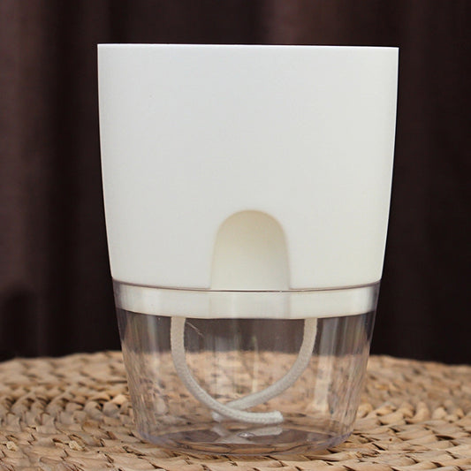 Transparent Plastic Double-Layer Water Storage Automatic Water-Absorbing Flowerpot, Size: A705 Caliber 10.5cm(White Transparent Basin) - Flower Pots & Planters by PMC Jewellery | Online Shopping South Africa | PMC Jewellery | Buy Now Pay Later Mobicred