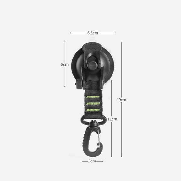 3 PCS Car Tent Suction Cup Home Users Outside Travel Portable Suction Cup Hook Round Carabiner(Orange)