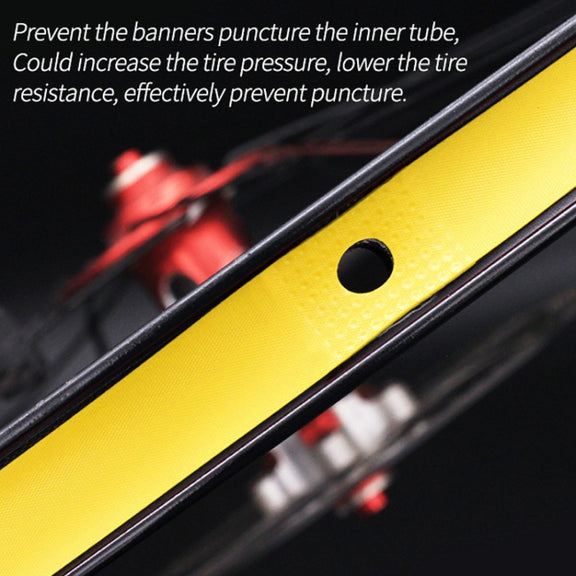10 PCS Road Mountain Bike Anti-Stab Tire Pad Bicycle Wheel Set PVC Spoke Lining Tape, Colour: Yellow(26inch x 18mm)