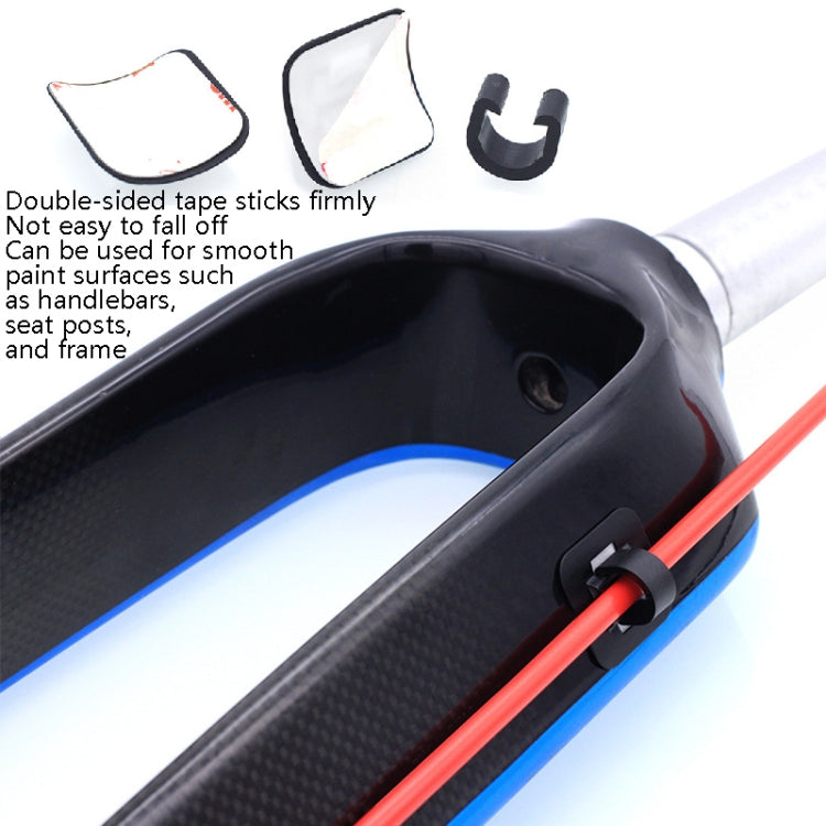 10 PCS Mountain Road Bicycle Hose Line Guide Adhesive Wire Seat Frame Cable Fixing C Buckle, Style: Plastic Buckle(Black) - free shipping - PMc TechLife - Order now!