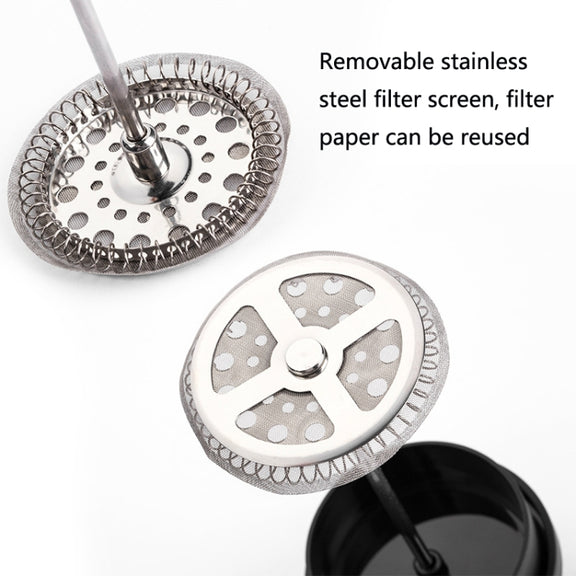 Household Hand Brewed Coffee French Filter Press Pot Glass Tea Maker(1000ml)