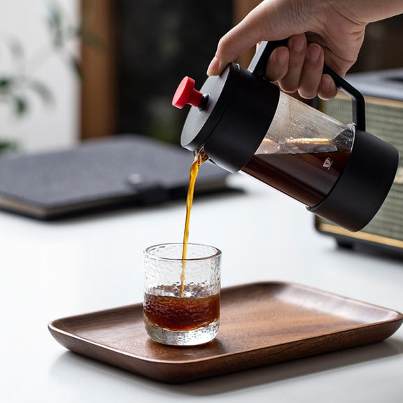 Household Hand Brewed Coffee French Filter Press Pot Glass Tea Maker(600ml)