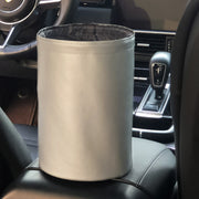 2 PCS Leather Foldable Car Trash Can Mini Chair Back Suspended Water-resistant Trash Can(Gray)