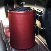 2 PCS Leather Foldable Car Trash Can Mini Chair Back Suspended Water-resistant Trash Can(Wine Red)