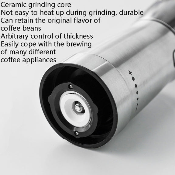 USB Rechargeable Coffee Machine Electric Coffee Grinder(Stainless Steel Color)