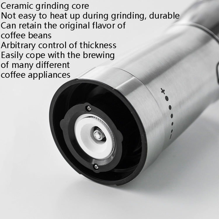 USB Rechargeable Coffee Machine Electric Coffee Grinder(Stainless Steel Color)