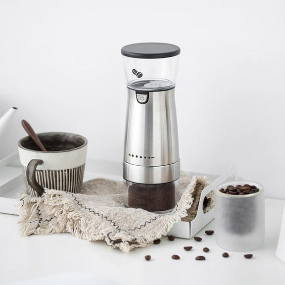 USB Rechargeable Coffee Machine Electric Coffee Grinder(Stainless Steel Color)