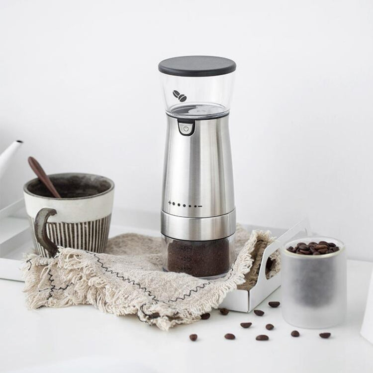 USB Rechargeable Coffee Machine Electric Coffee Grinder(Stainless Steel Color)